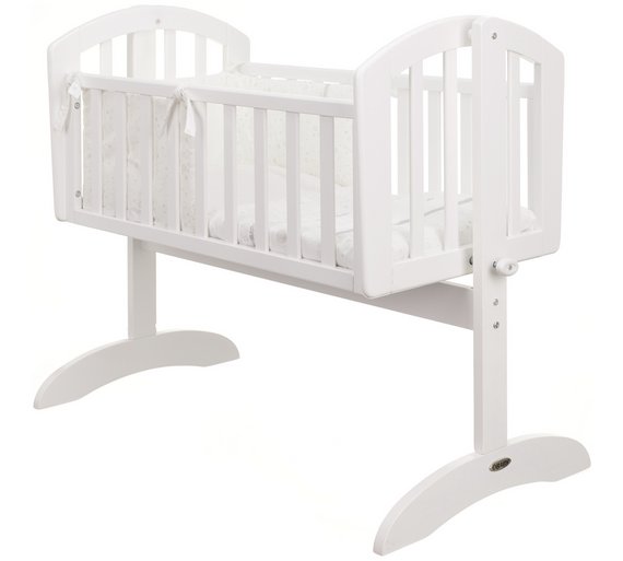 Buy Obaby Sophie Swinging Crib, White Bedding & Mattress White at