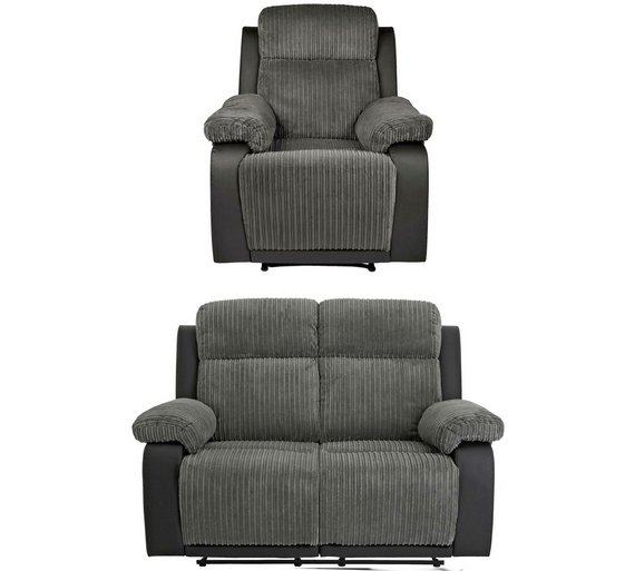 Buy Collection Bradley 2 Seat Recliner Sofa and Chair Charcoal at