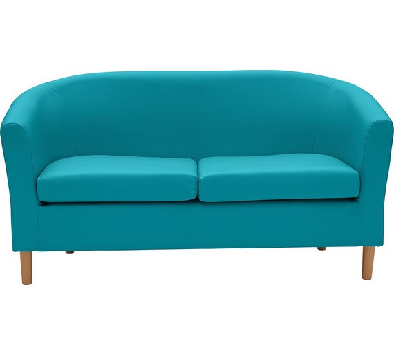 Buy ColourMatch 2 Seater Leather Effect Tub Sofa Lagoon at Argos.co