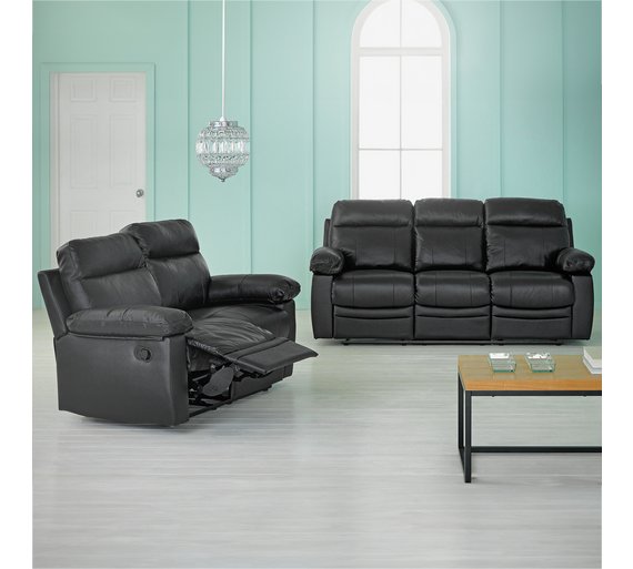 Buy Collection New Paolo 2 Seater Manual Recline Sofa/Chair Blk at