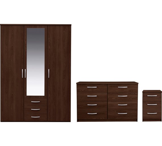 Buy Collection New Hallingford 3Pc 3Dr Wardrobe Package Wenge at