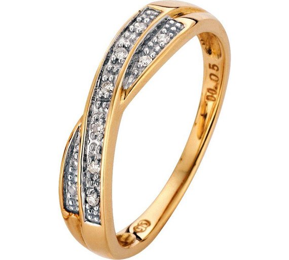 Buy 9ct Gold Diamond Accent Double Crossover Eternity Ring at Argos.co