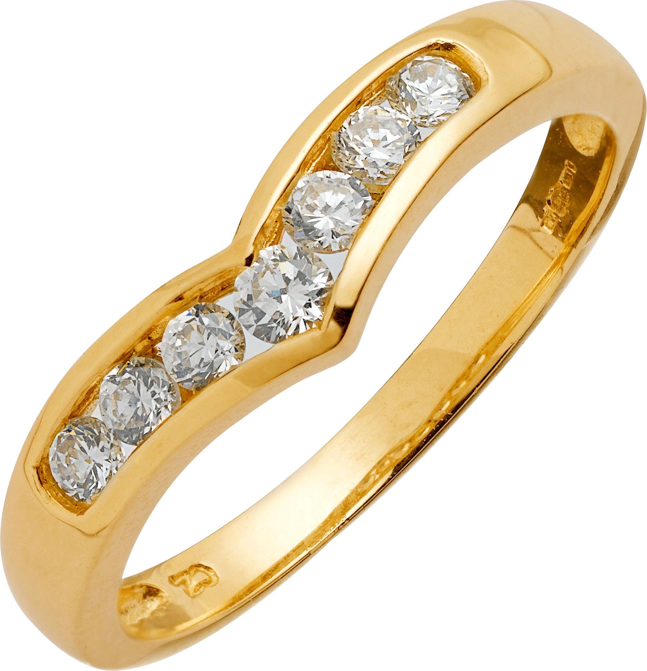 Buy 9ct Gold Cubic Zirconia Wishbone Ring at Argos.co.uk - Your Online 