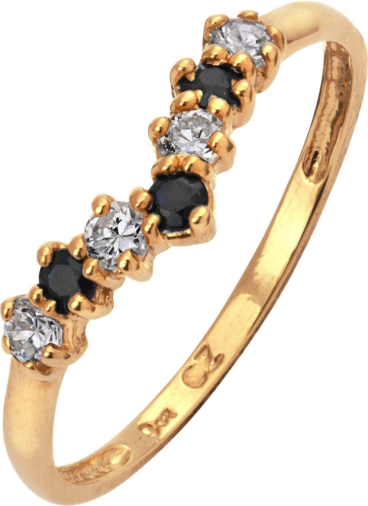 Buy 9ct Gold Sapphire and Cubic Zirconia Wishbone Ring at Argos.co.uk 