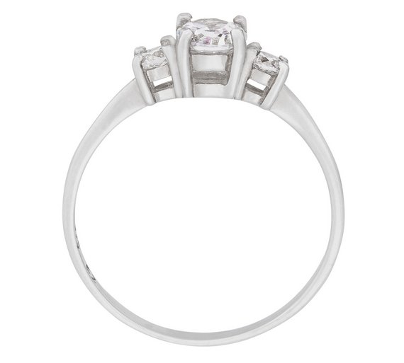 Buy Sterling Silver Cubic Zirconia 3 Stone RingL at Argos.co.uk Your Online Shop for Dress