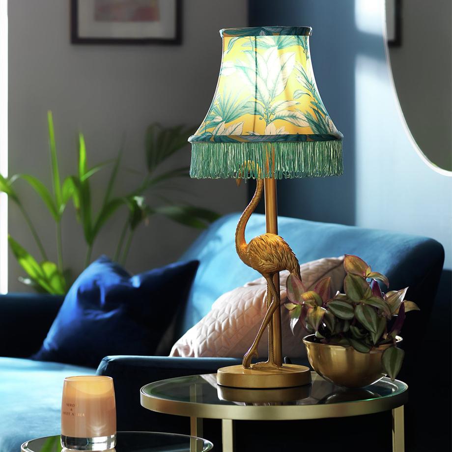 Lamp on the table.