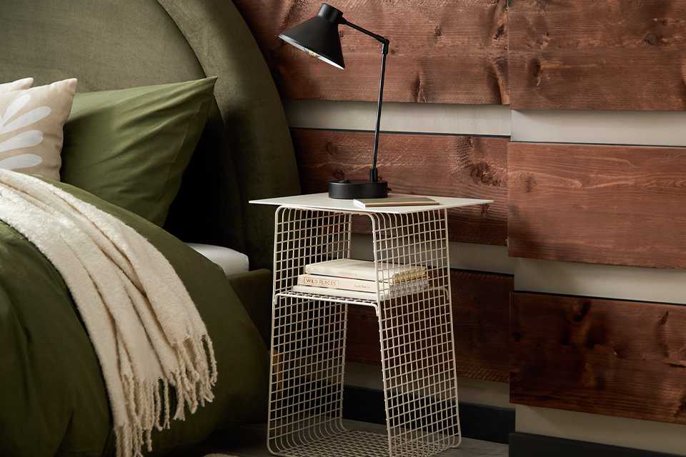 Habitat Cal Metal Bedside Table - Grey.