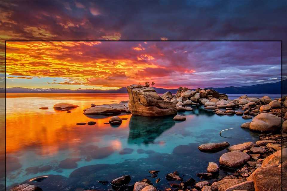 TCL 4K resolution demonstrated through a landscape visual on screen.