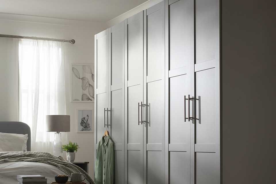 Habitat Munich Panelled 6 Door Wardrobe in grey colour.