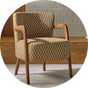 Habitat Yanni ll Jacquard Fabric Accent Chair in khaki colour.