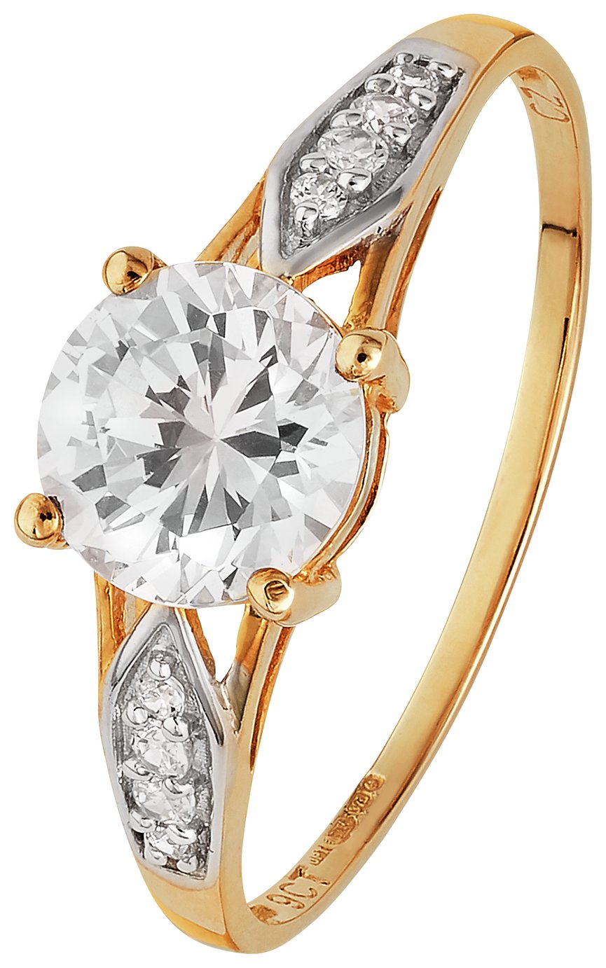 9 Carat Gold - Solitaire Cubic Zirconia Shoulder Ring Review