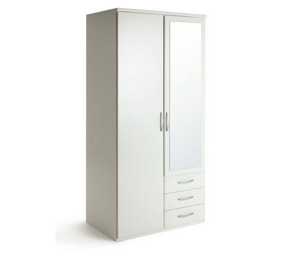 Buy Collection New Hallingford 2 Dr 3 Drw Mirror WardrobeWhite at