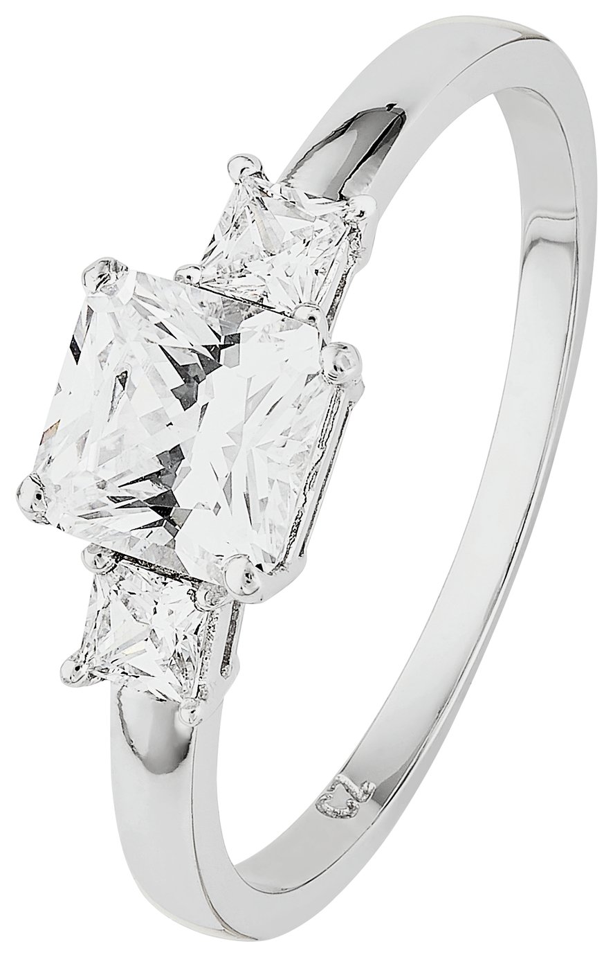 Carat White Gold Cubic Zirconia Trilogy Ring Black Friday Deals