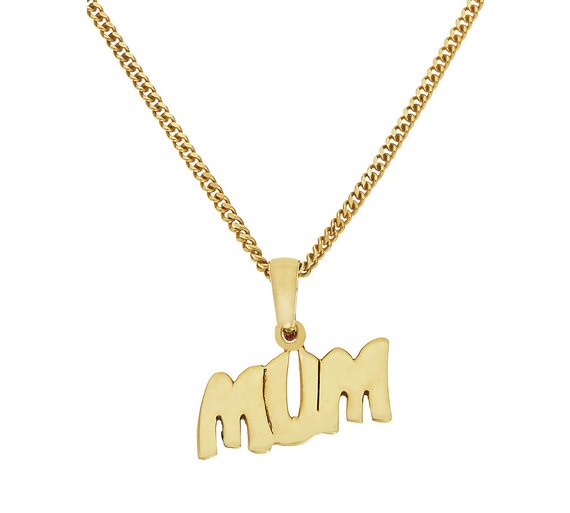 Buy 18ct Gold Plated Sterling Silver 'Mum' Pendant at Argos.co.uk