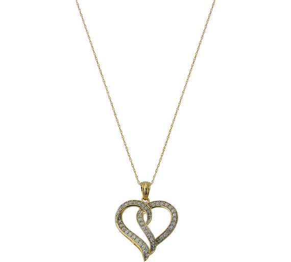 Buy 9ct Gold 0.25ct tw Diamond Heart Pendant at Argos.co.uk Your