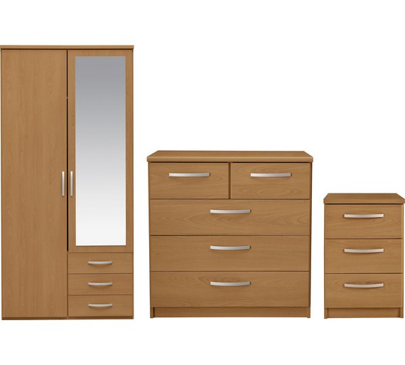 Buy Collection New Hallingford 3 Pc 2 Dr Wardrobe Package Oak at