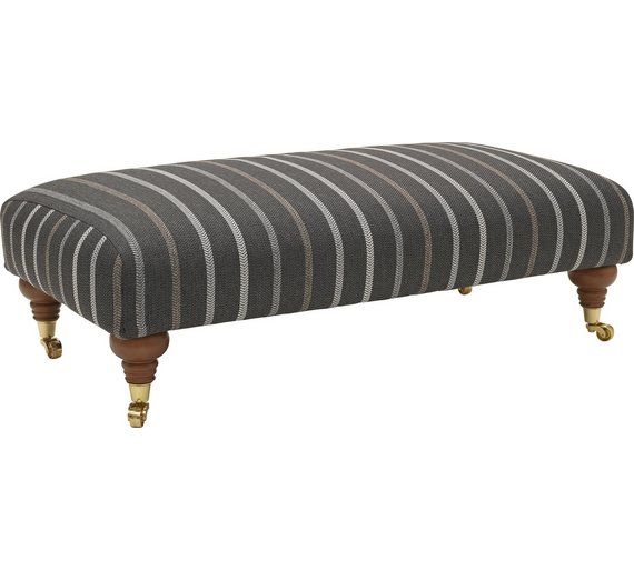Buy Heart of House Sherbourne Large Striped Footstool Charcoal at Argos.co.uk Your Online