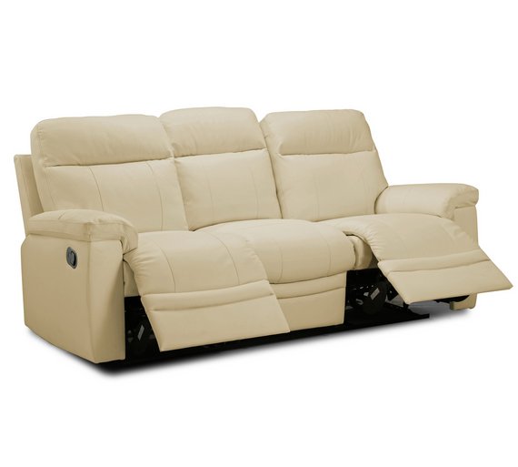 Buy Collection New Paolo 3 Seater Manual Recliner Sofa Ivory at Argos