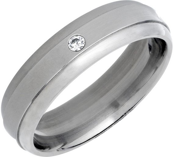 Buy Titanium Cubic Zirconia Polished Band Ring at Argos.co.uk Your