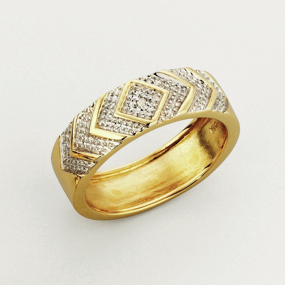 Revere Men's 9ct Gold Diamond Accent Commitment Ring review