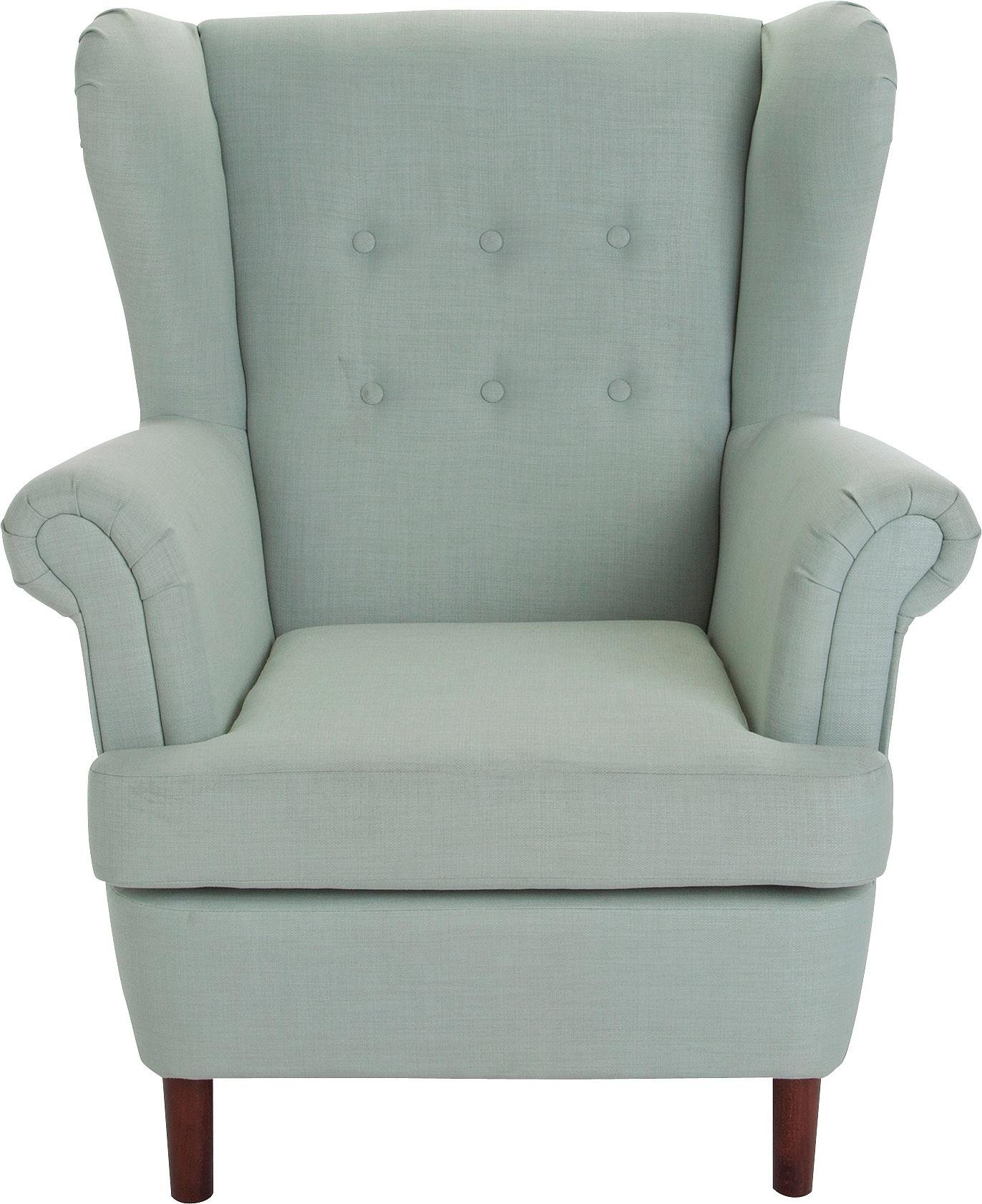 Buy Collection Martha Fabric Wingback Chair - Duck Egg | Armchairs and