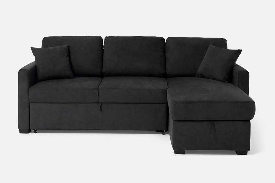 Argos Home Reagan Right Corner Fabric Sofa Bed - Charcoal.