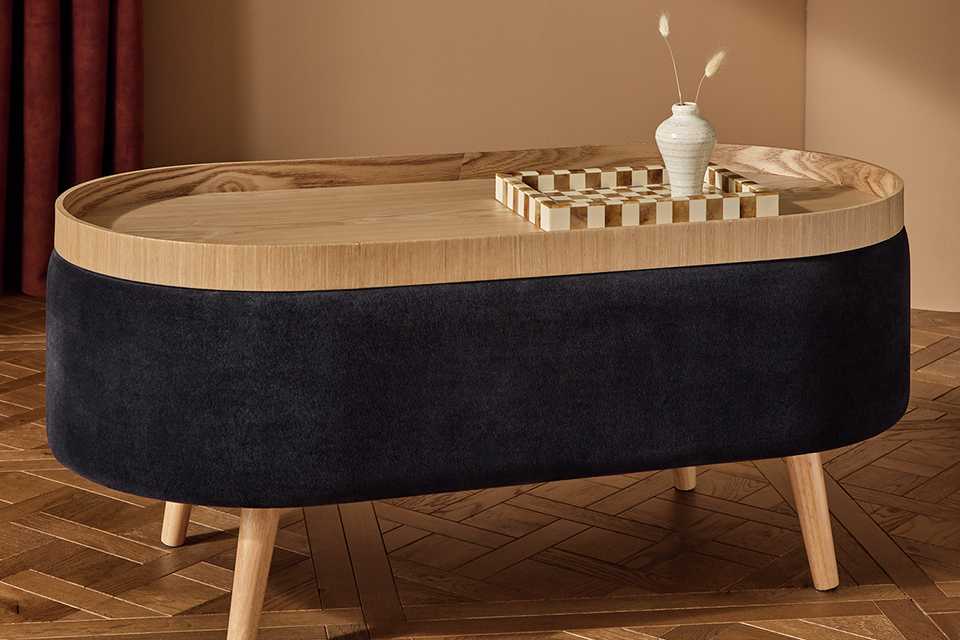 A black and brown Habitat Ingo coffee table.