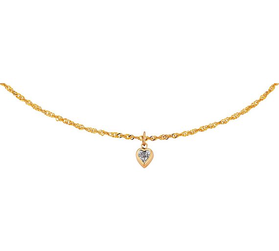 Buy 9ct Gold Cubic Zirconia Heart Curb Anklet at Argos.co.uk Your