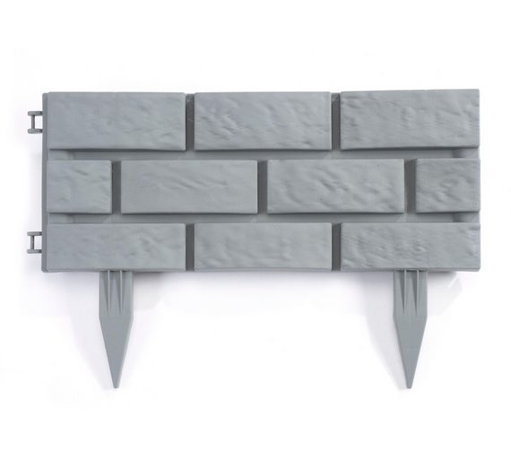 Buy Brick Effect Grey Plastic Edging Panels 4 Pack at Argos.co.uk