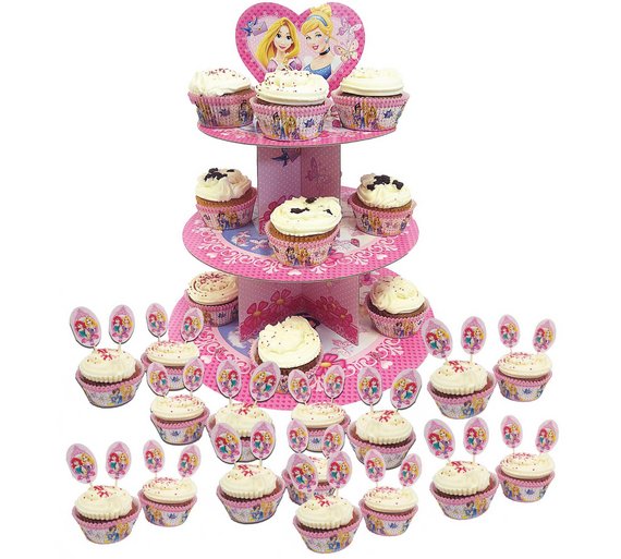 Buy Disney Princess Sparkle 3 Tier Cake Stand and 48 Cases at Argos.co
