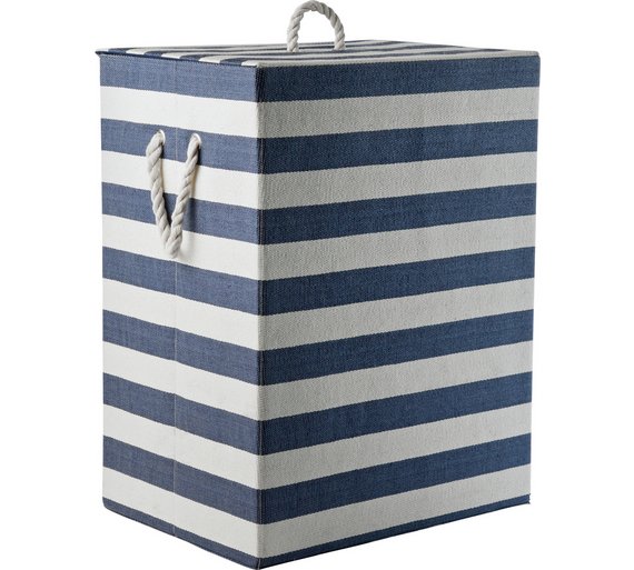 Buy HOME Laundry Box Blue and White at Argos.co.uk Your Online Shop