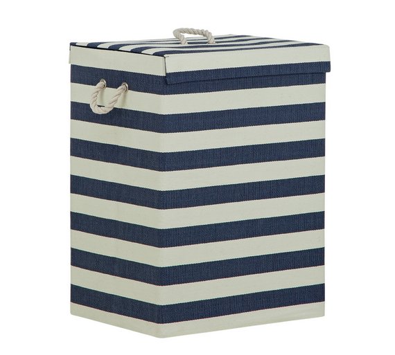 Buy HOME Laundry Box Blue and White at Argos.co.uk Your Online Shop for Linen baskets and
