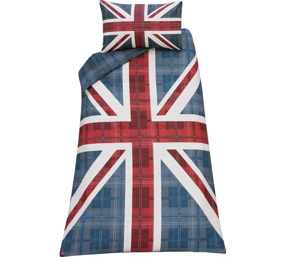 Buy HOME Check Union Jack Multicoloured Bedding Set Single at Argos
