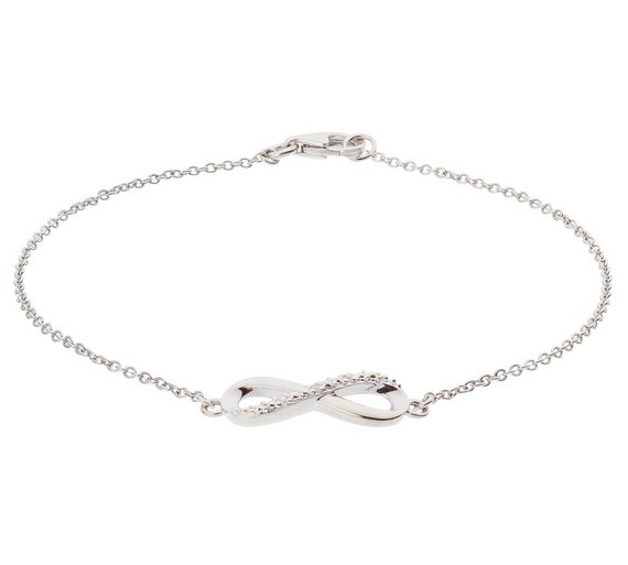 Buy Sterling Silver Diamond Accent Infinity Forever Bracelet at Argos