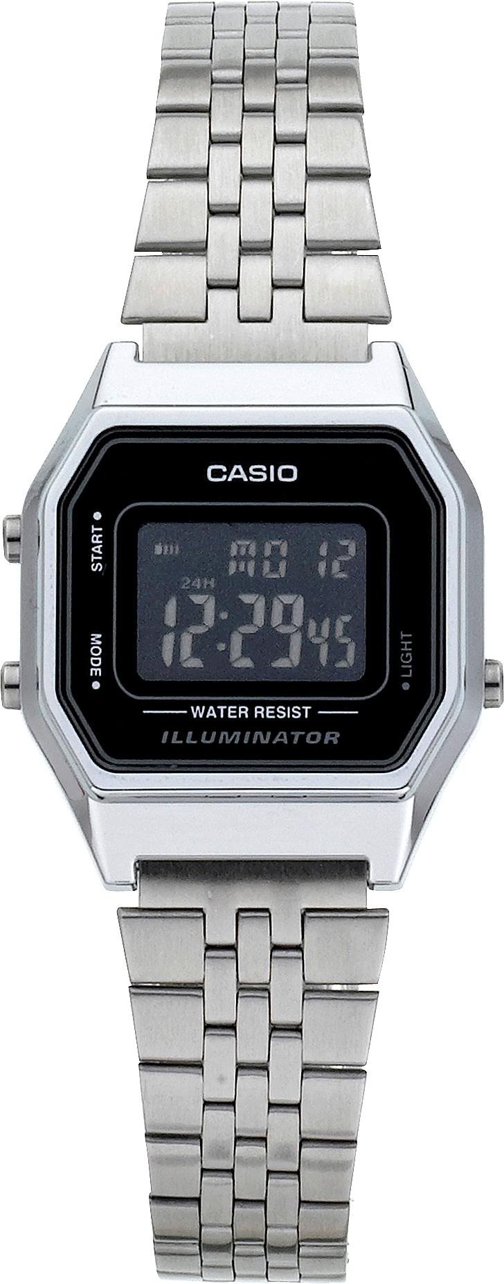 'Casio - Silver Tone Black Dial Digital - Watch