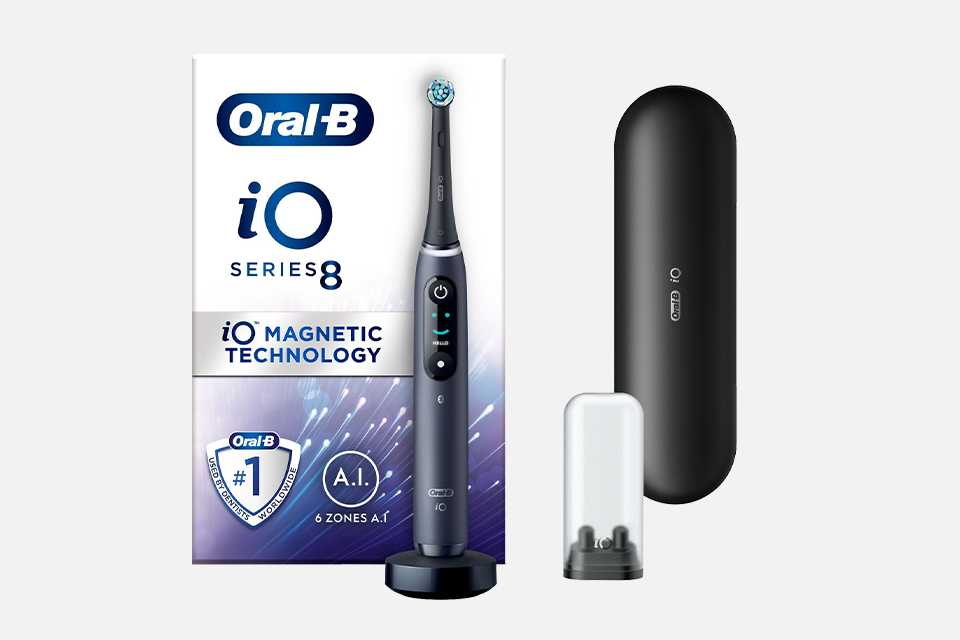 Oral-B iO - 8 Ultimate Clean Electric Toothbrush in black.