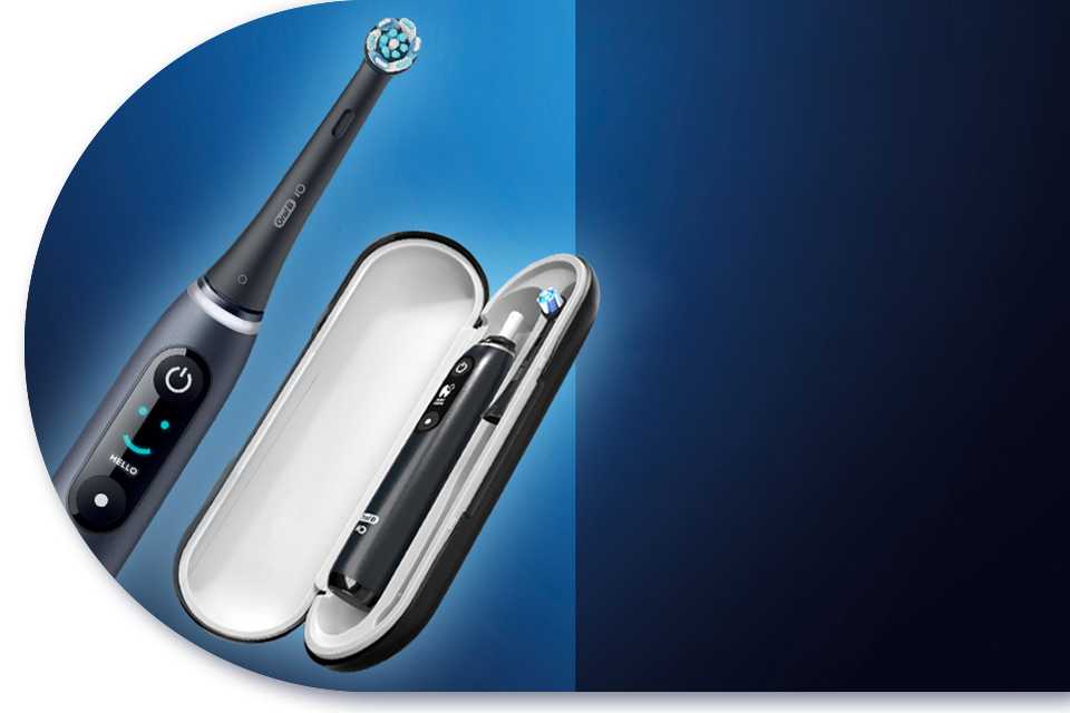 Oral-B iO - 8 Ultimate Clean Electric Toothbrush in black.