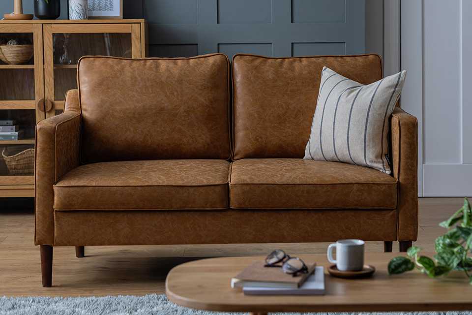 Argos Home Knox Leather 2 Seater Sofa.
