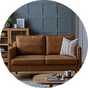 Argos leather 2 seater sofa in tan.