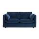 Willow velvet 3 seater sofa in blue.