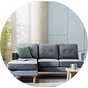 Joshua chaise corner sofa in charcoal fabric.