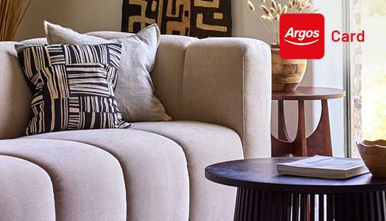 Pay no interest for up to 12 months on all furniture products £199+ when you pay your full balance within the plan period with the Argos Card. Representative 34.9% APR variable. Credit subject to status. T&Cs apply. Learn more.