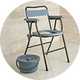 A folding commode.