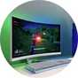 Philips Evnia 34M2C5501A 34 Inch 180Hz QHD Gaming Monitor set up on a white gaming desk.
