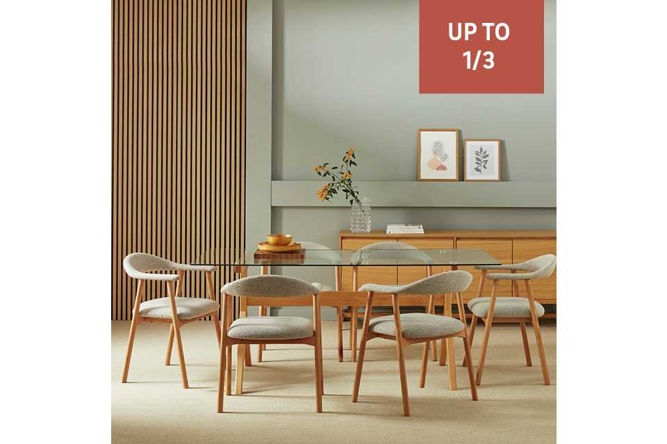 Save up to 1/3 on selected dining room furniture.