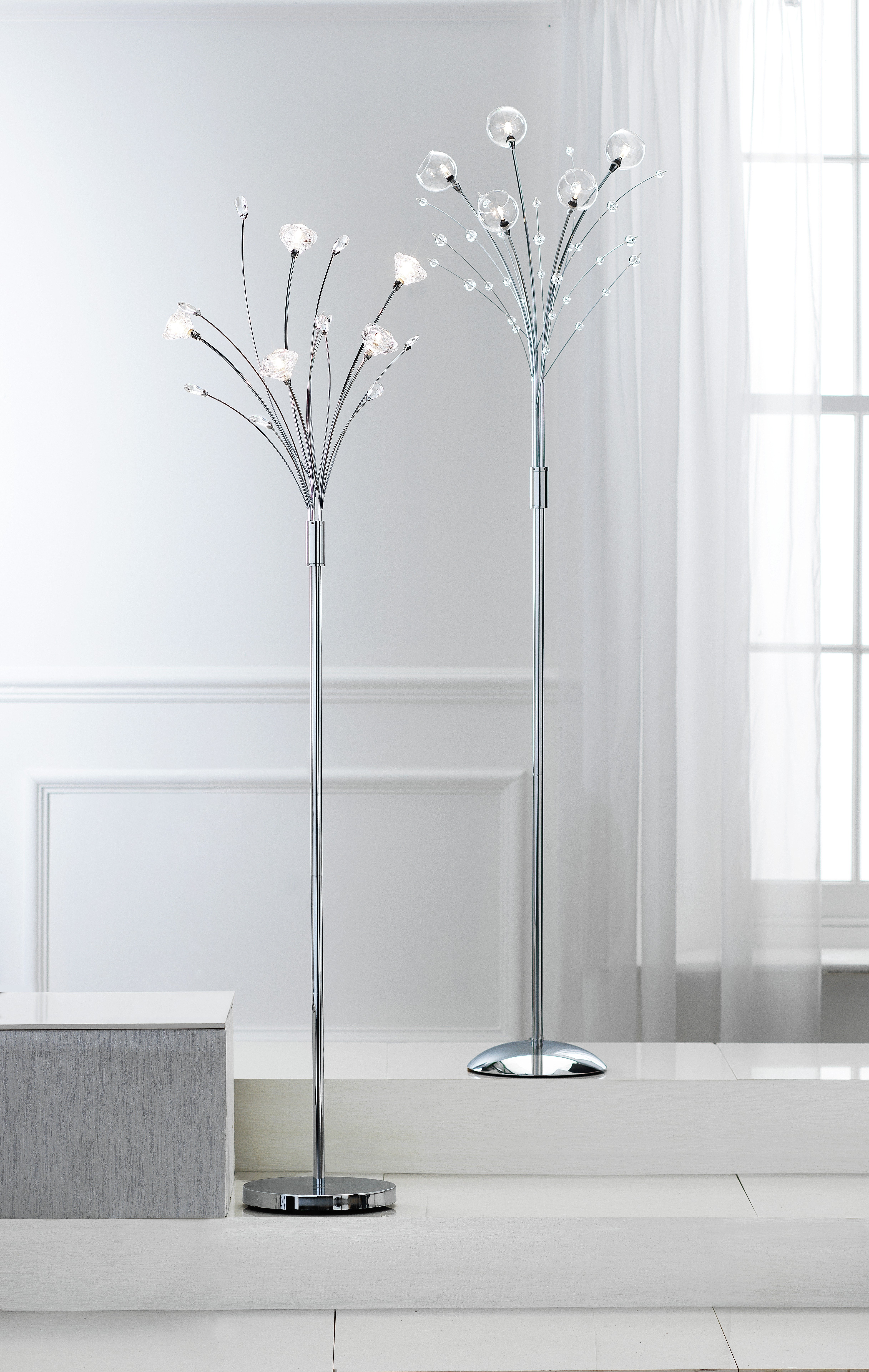 Buy Argos Home Rosa 5 Light Flower Floor Lamp Chrome Floor lamps