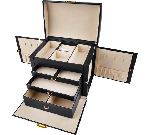 Buy Large Three Drawer Black Jewellery Box at Argos.co.uk Your Online