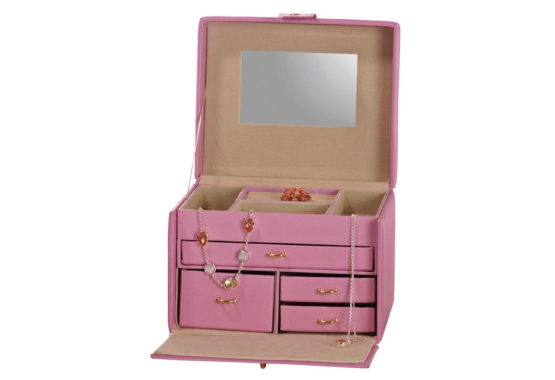 Buy Four Drawer Pink Leather Effect Jewellery Box at Argos.co.uk - Your 