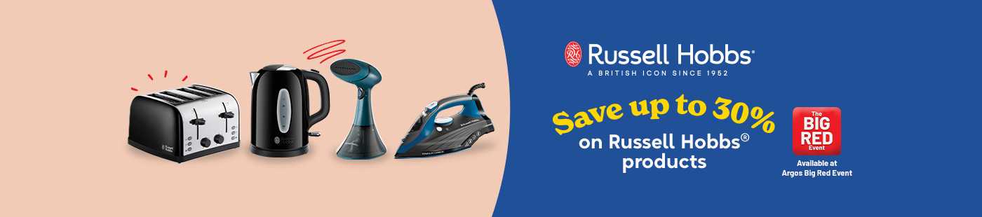 The Big Red Event. Russell Hobbs. Save up to 30% on Russell Hobbs products.