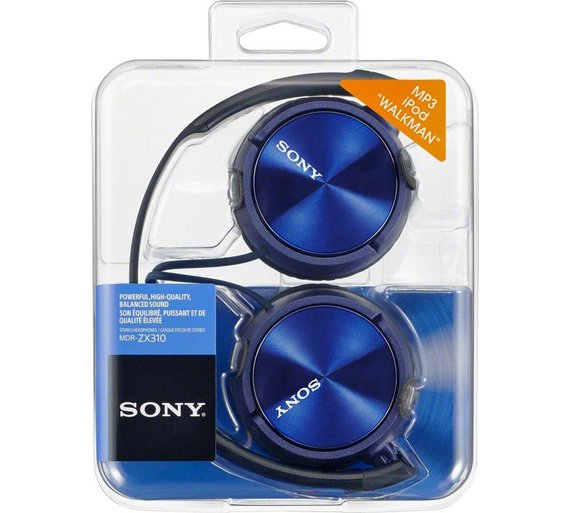 Buy Sony ZX310 OnEar Headphones Blue at Argos.co.uk Your Online